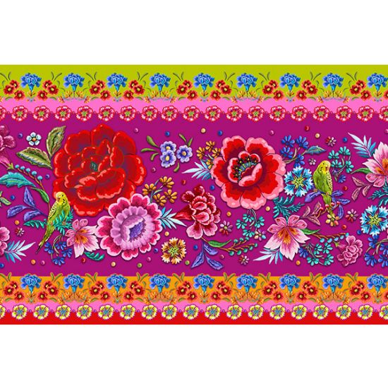 Bordure velours Andalous rose 19 cm