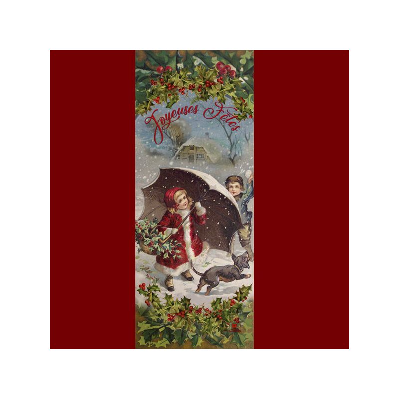Banniere de Noël Parapluie sous la neige