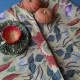 Carrot and nasturtium tea-towel