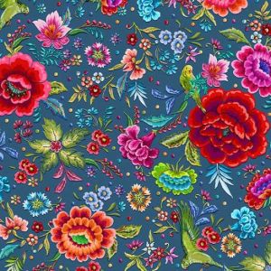 Cotton Twill: Peonies et Parakeets - 6m plaquette