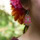 Embroidered shawl earrings