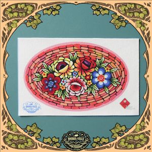 Velvet card - Souris-ville rug pink oval