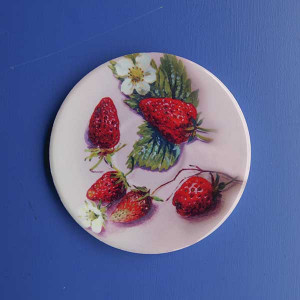 Strawberry ceramic coaster