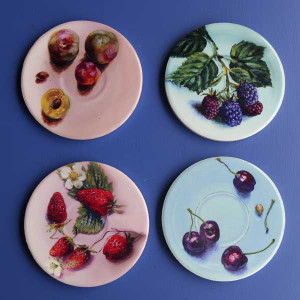 4 sous-verres céramique "fruits de saison"
