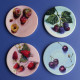 plums ceramic coaster