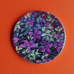 "Purple clematis" coaster
