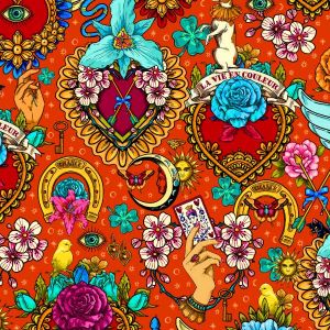 Coton Bio Amulettes Vermillon