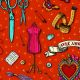 Organic Cotton Sewing Tattoo orange