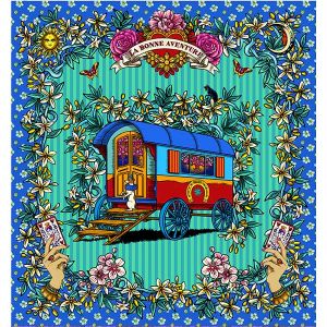copy ofVelvet Panel - Gypsy caravan tatoo blue