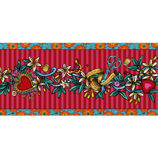 Bordure velours Tatoo rouge