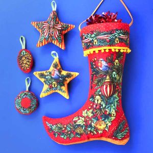Botte et décorations de Noël Rouge Gorge