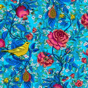 Velours souple Bois de Touffou turquoise