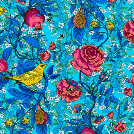Velours souple Bois de Touffou turquoise
