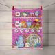 Vintage crockery tea-towel pink