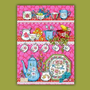 Torchon Vaisselle ancienne rose