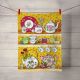 Vintage crockery tea-towel yellow