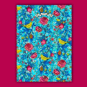 Bewilder Wood tea-towel blue