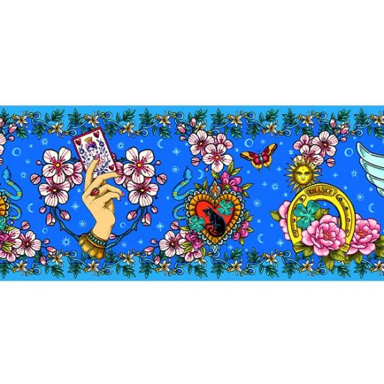 Velvet border Amulets blue