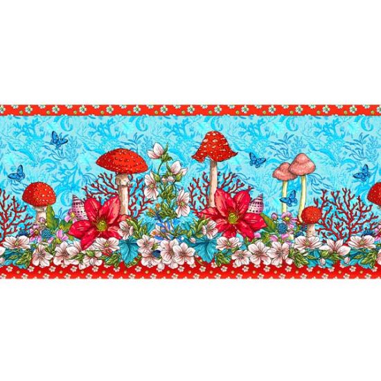 Velvet border Champi blue