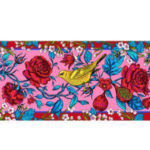 Bewilder Wood velvet border pink 19 cm