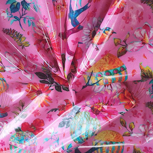 Coton enduit Chromo rose