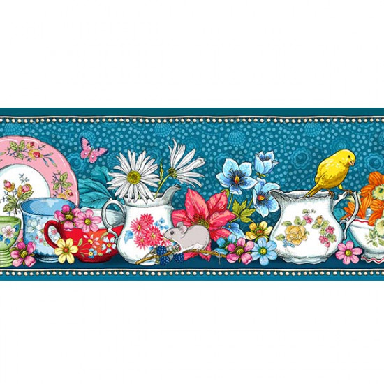Blue tableware border
