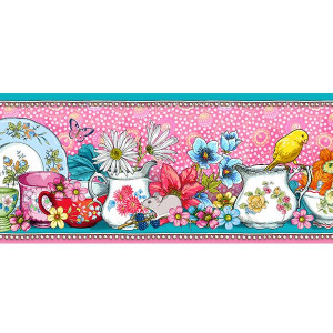 Bordure vaisselle rose