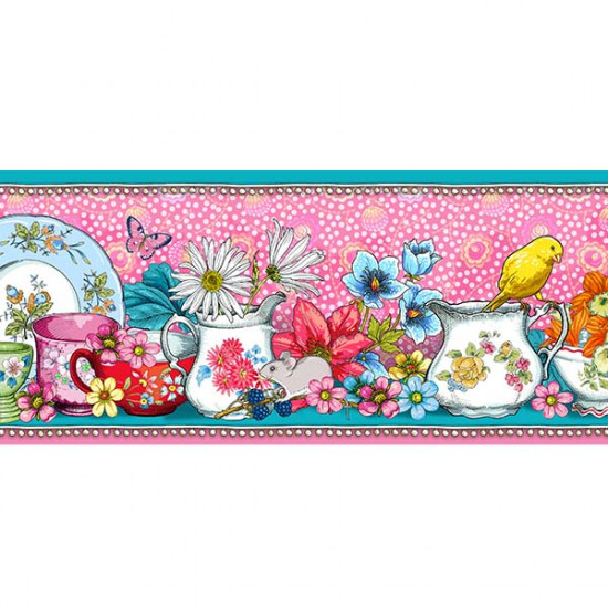 Pink tableware border