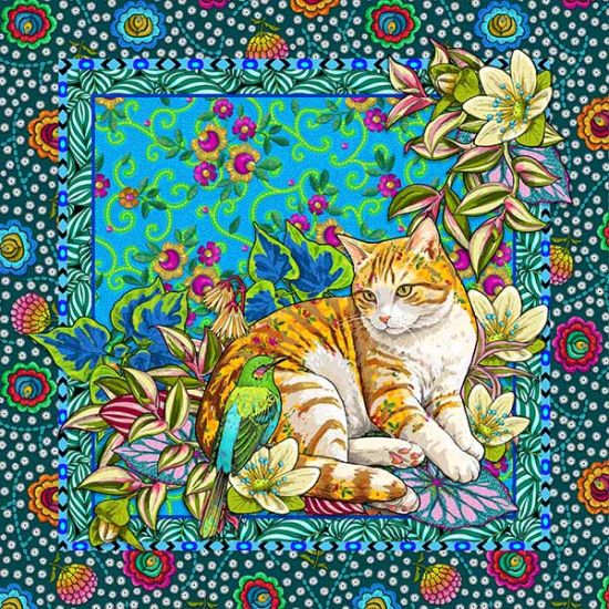 Velvet Panel - Cat lying down