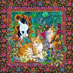 Grande étiquette velours les 3 chats