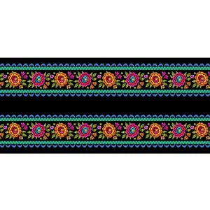 Velvet border Mini Festons black