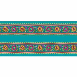 Velvet border Mini Festons turquoise