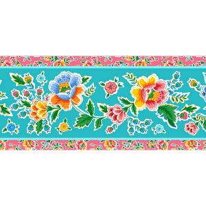 Velvet border Mexico turquoise