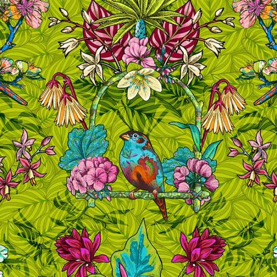 Velours Volière verte