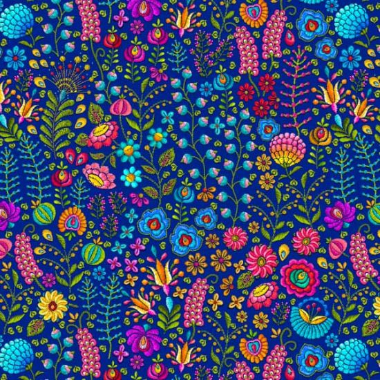 Velours Jardin Brodé nuit