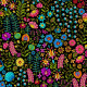 Velvet enbroidered garden black