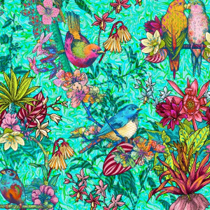 Velours Volière Turquoise