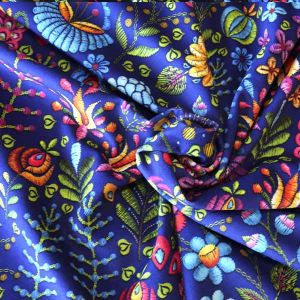 Velours souple Jardin Brodé nuit