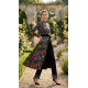 Velours souple Jardin Brodé noir