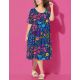 Cotton Jersey Embroidered Garden blue
