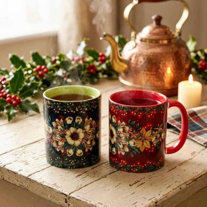 2 Mugs Chemins de noel