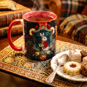Mug lapin de Noël noir