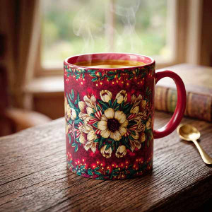 Mug chemin de Noël rouge