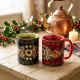 Red Christmas-themed mug