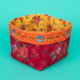 Set of 2 Embroidered Velvet Baskets