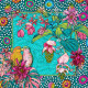 Coussin Volière bleu 45 x 45 cm