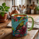 "Volière" Mug with Blue Background