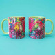 "Volière" Mug with Pink Background