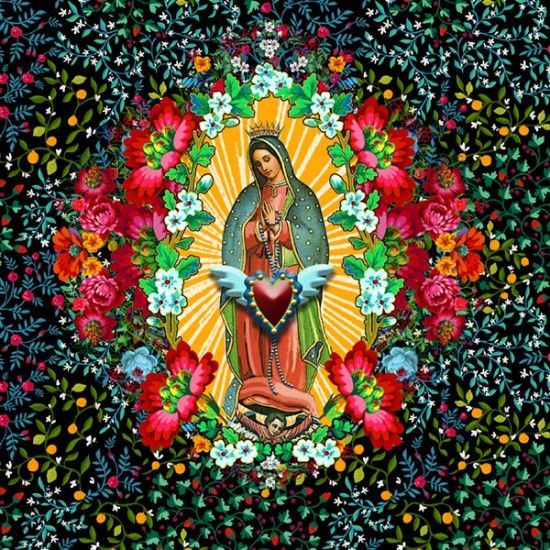 Ex Voto -Gadaloupe Virgin and flowers