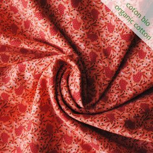 Jersey de coton bio Lapins corail